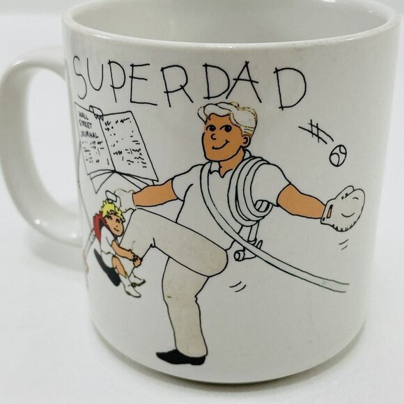 Vintage Russ Super Dad Mug Father Day Gift Birthday Working Man Single Korea Cup - Picture 3 of 9